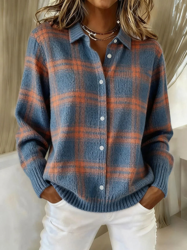 Victoria | Retro-Karopullover mit Kontrast Casual