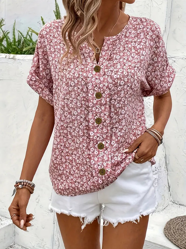 Tressa | Knopfleiste Blumenbluse