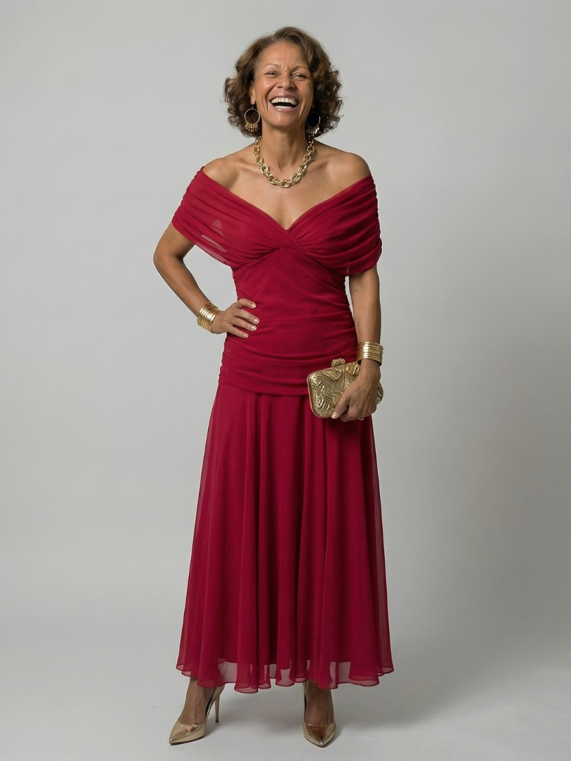 Calen | Off-Shoulder Midi Kleid