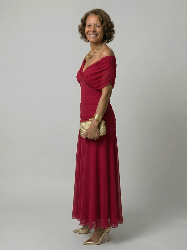 Calen | Off-Shoulder Midi Kleid
