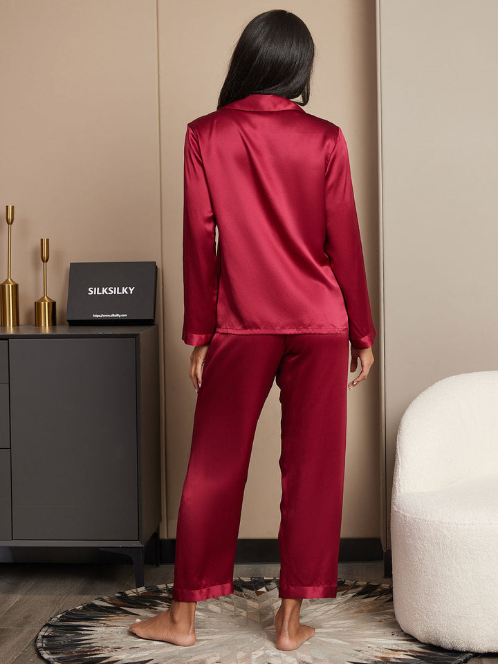 Reine Seide Knöpfe Damen Pyjamas