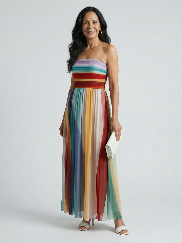 Serene | Maxikleid mit leichtem Streifenmuster