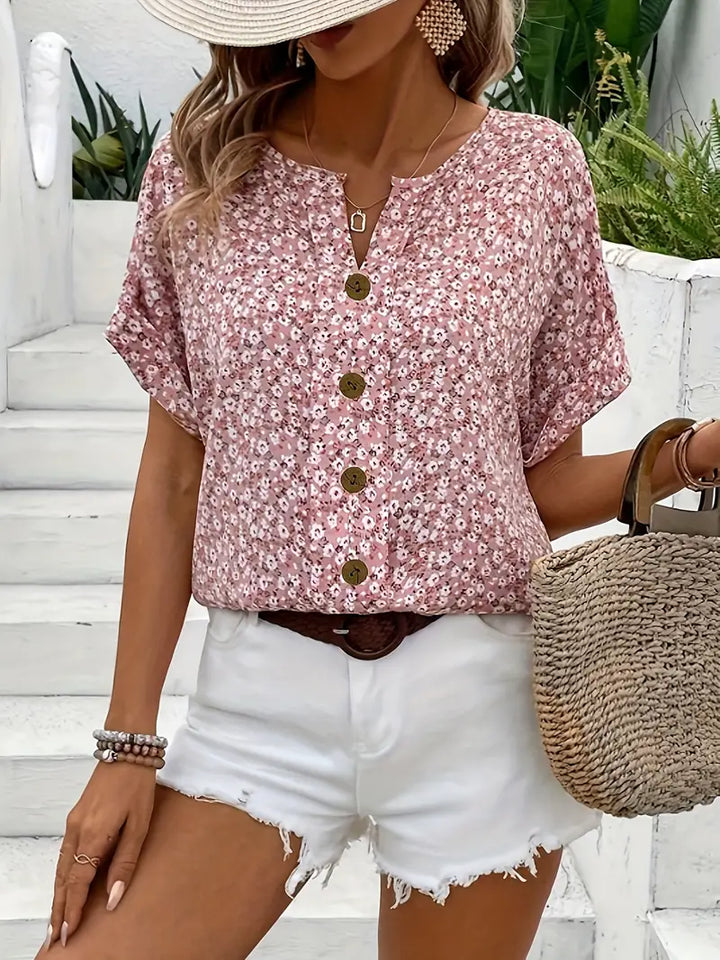 Tressa | Knopfleiste Blumenbluse