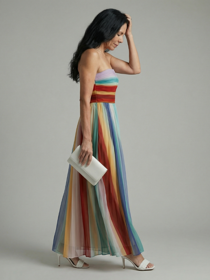 Serene | Maxikleid mit leichtem Streifenmuster