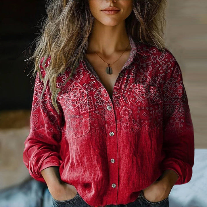 Monica | Vintage Gedruckte Frühlingsbluse