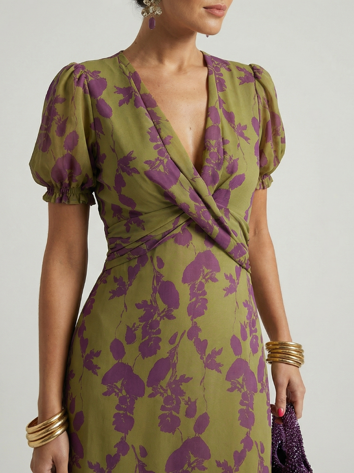 Virel | Entspanntes Blumenkleid Midi