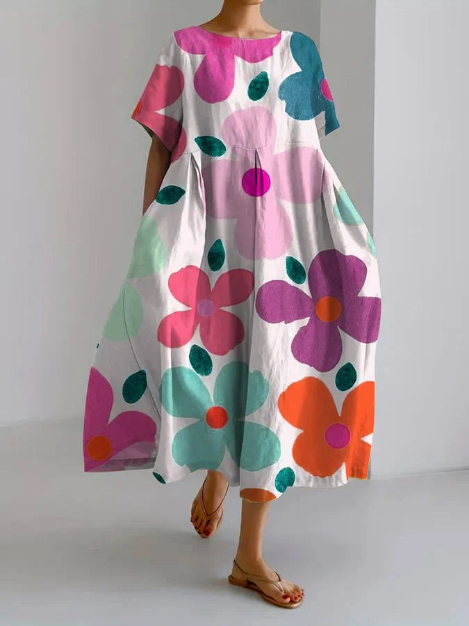 Eliana - Bunte und Bequeme Midi-Kleid