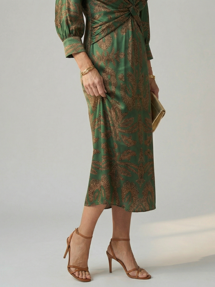 Lune | Natürlicher Wickel-Midi-Kleid