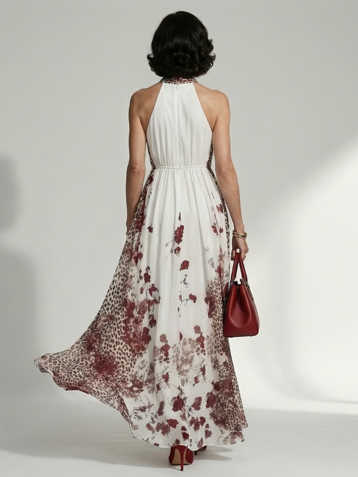 Orlune | Faltendes Weißes Maxikleid