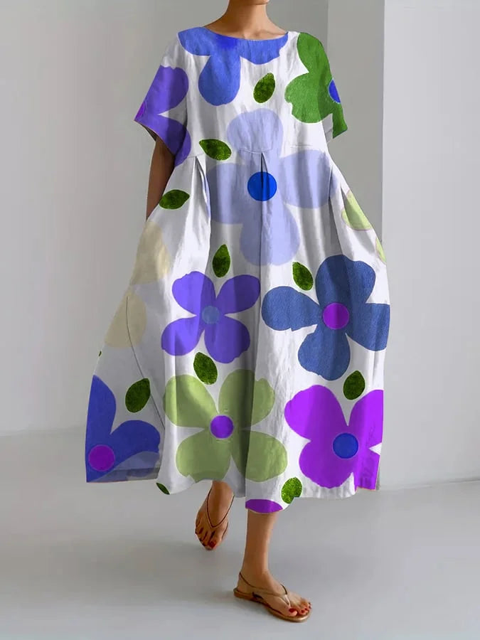 Eliana - Bunte und Bequeme Midi-Kleid