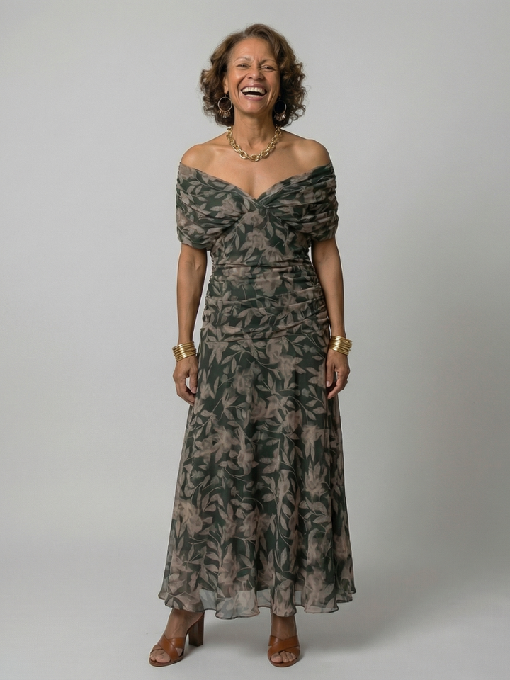 Calen | Off-Shoulder Midi Kleid