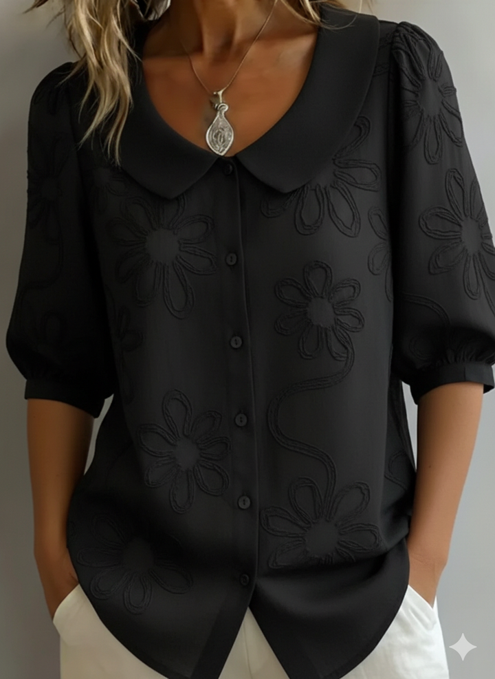 Aurélie™ — Leichte Bluse mit floralem Design und natürlicher Eleganz