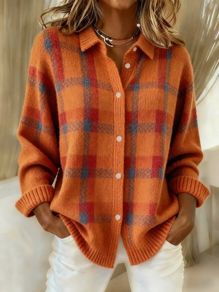 Victoria | Retro-Karopullover mit Kontrast Casual