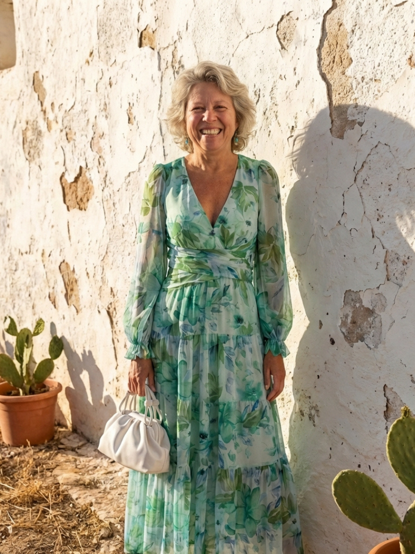 Althea | Langärmliges Blumenkleid