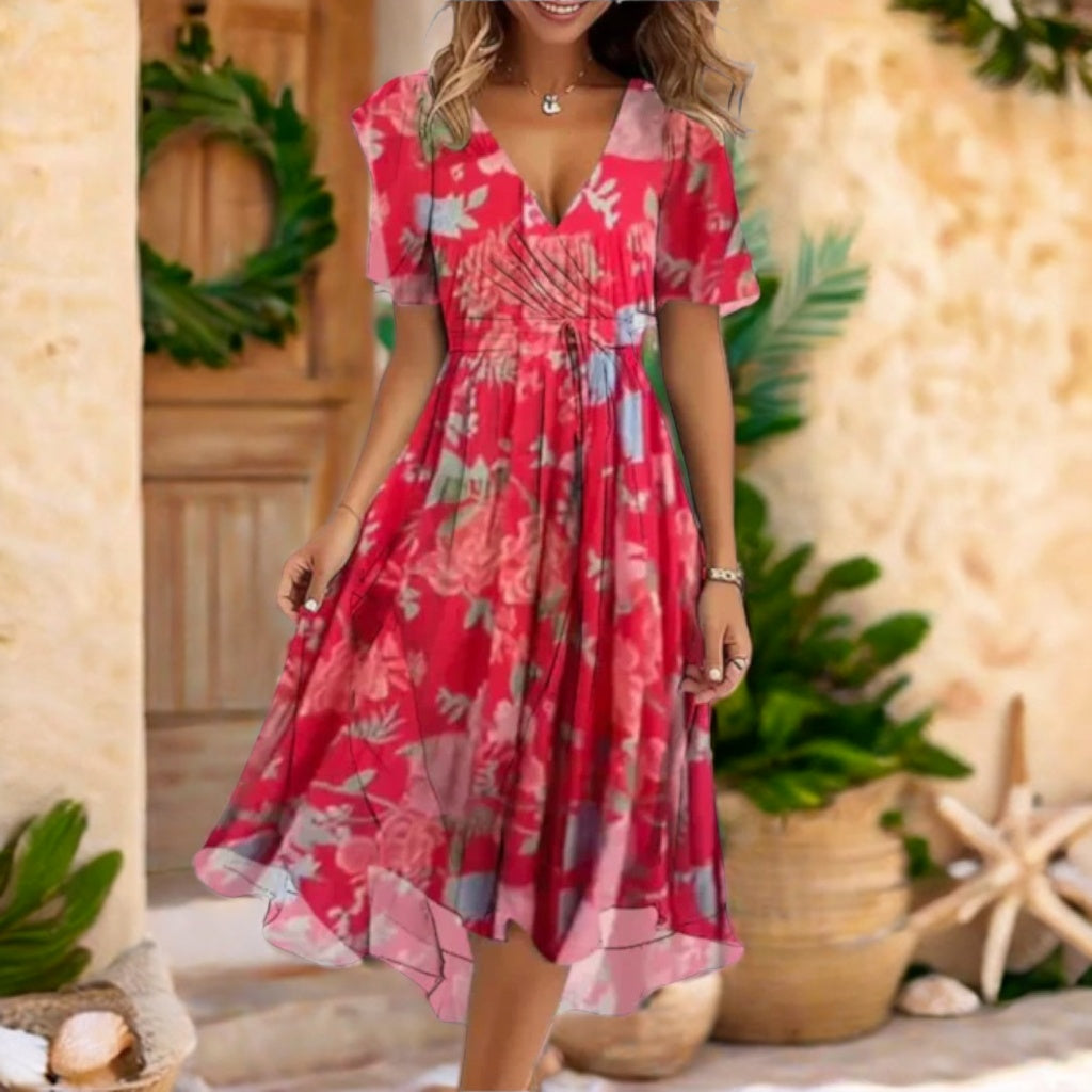 Annegret | Lässiges V-Ausschnitt-Kleid 