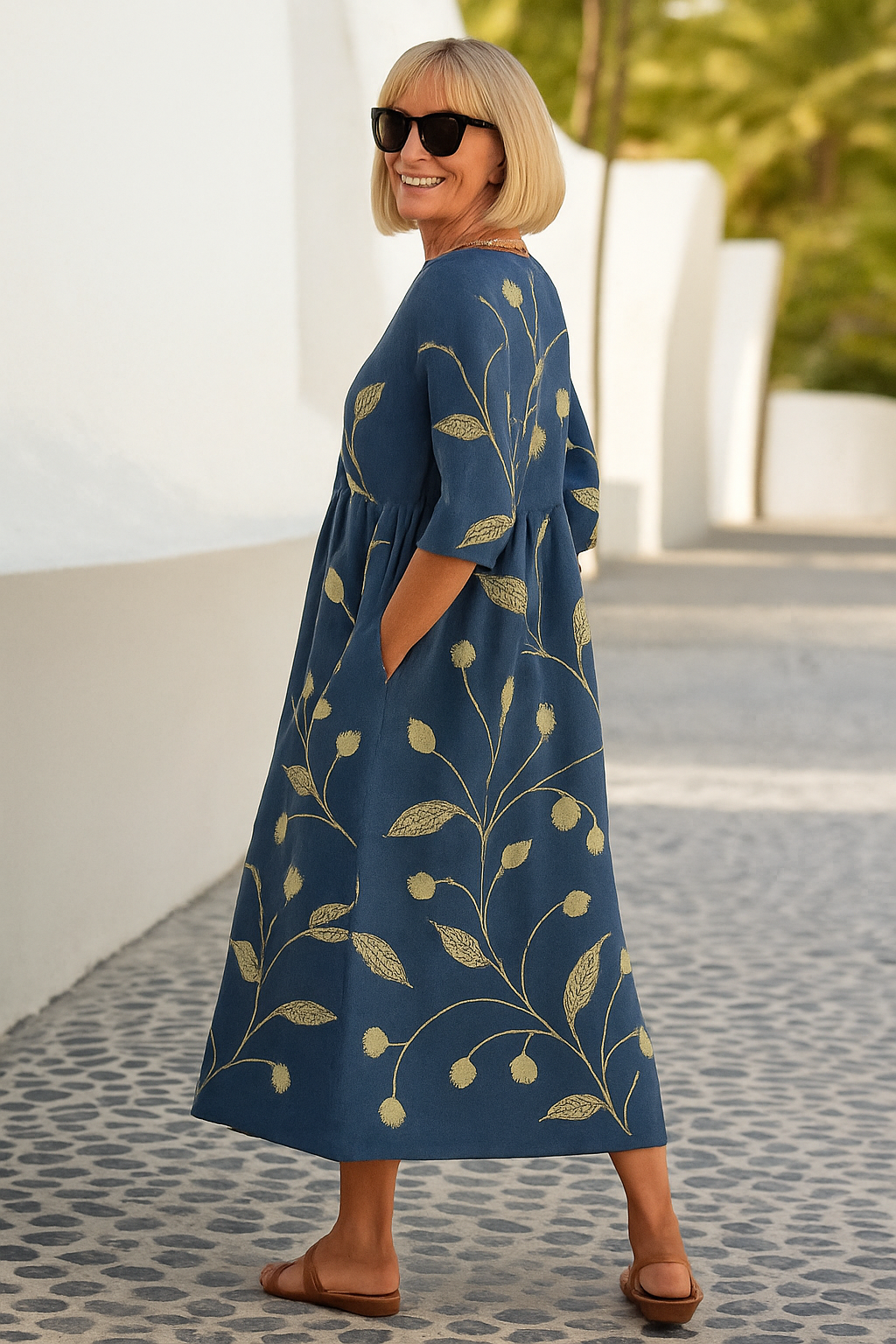 Eliza | Entspanntes Midi-Kleid - Mühelose Eleganz, täglicher Komfort