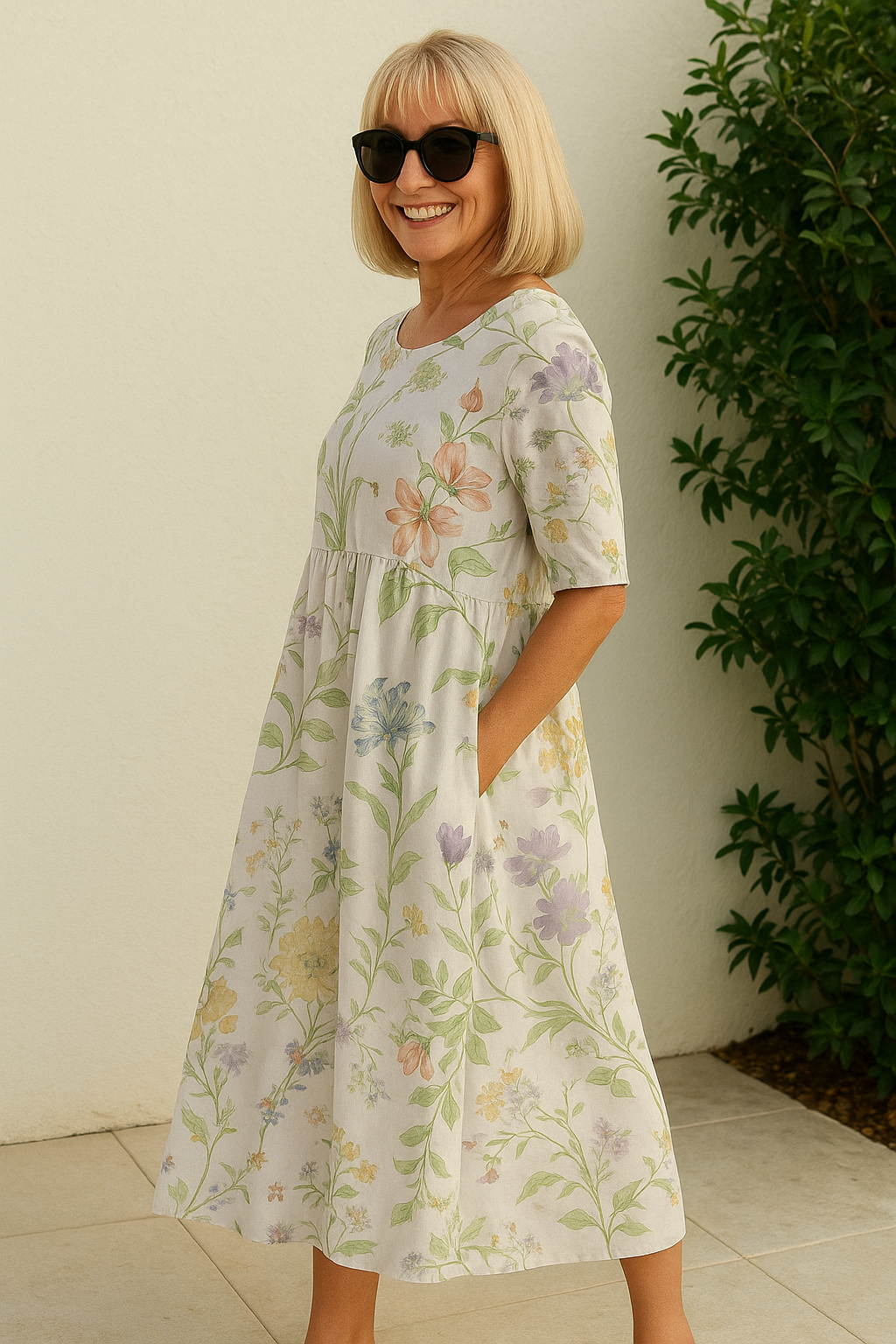 Eliza | Entspanntes Midi-Kleid - Mühelose Eleganz, täglicher Komfort