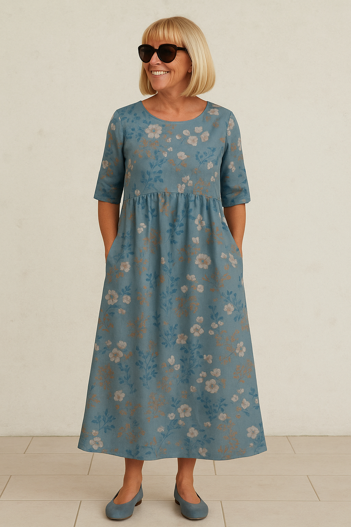 Eliza | Entspanntes Midi-Kleid - Mühelose Eleganz, täglicher Komfort