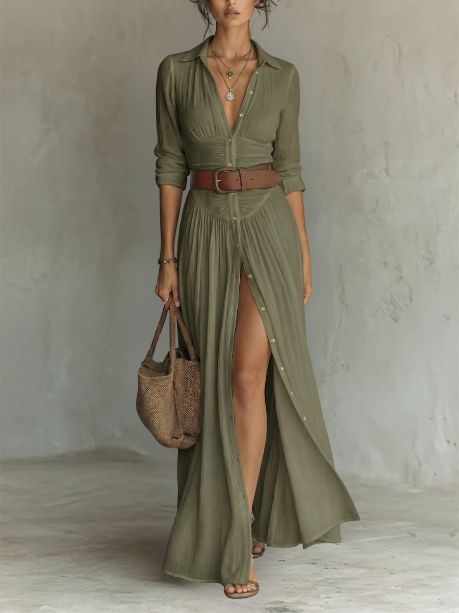 Aurelia - Elegantes Maxikleid mit Falten