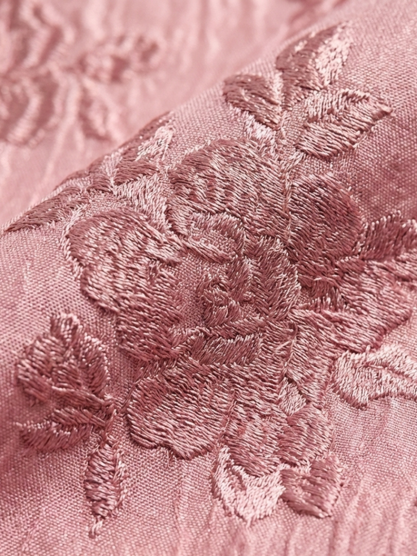Xanthea | Kurzärmliges, gebundenes, florales Maxikleid mit Struktur