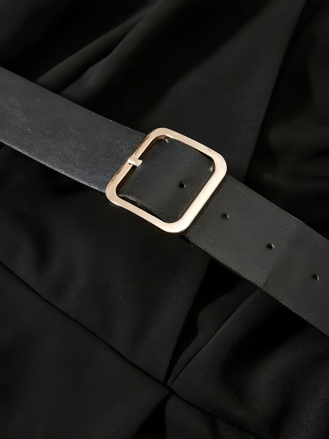 Natalia | Schwarzes Midi Kleid mit Gürtel