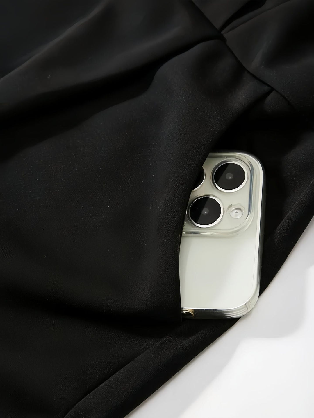 Natalia | Schwarzes Midi Kleid mit Gürtel