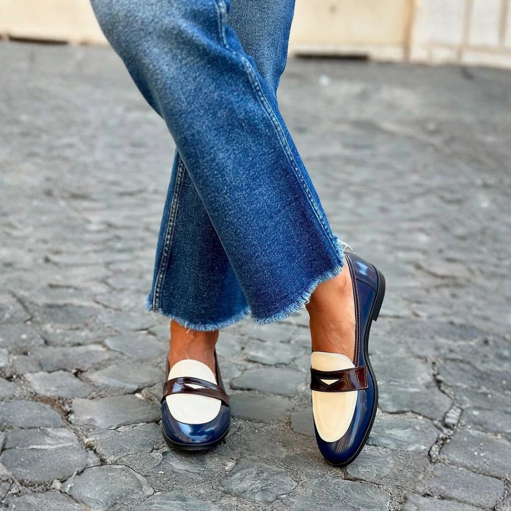 Marleen | Marineblauer Loafer