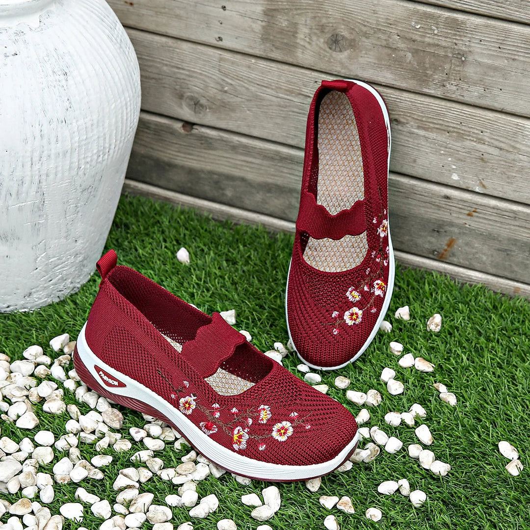 Fajon - Bequeme Floral Bestickte Sneakers
