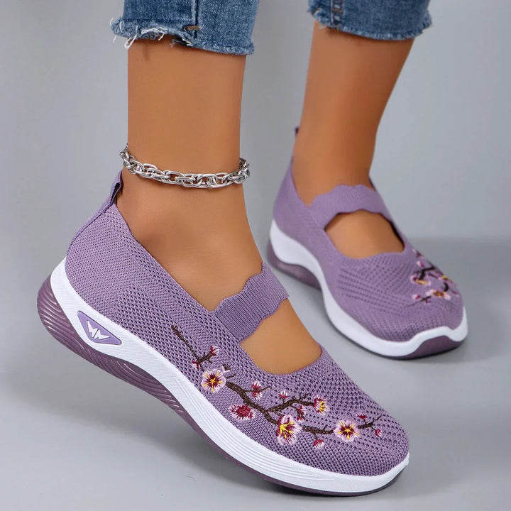 Fajon - Bequeme Floral Bestickte Sneakers