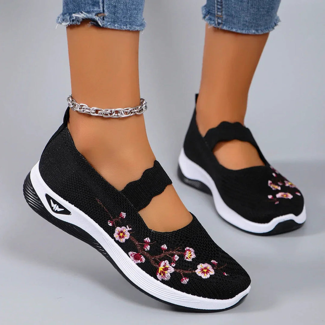Fajon - Bequeme Floral Bestickte Sneakers