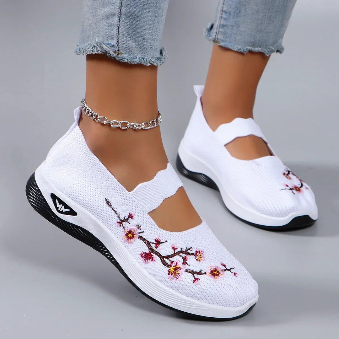 Fajon - Bequeme Floral Bestickte Sneakers