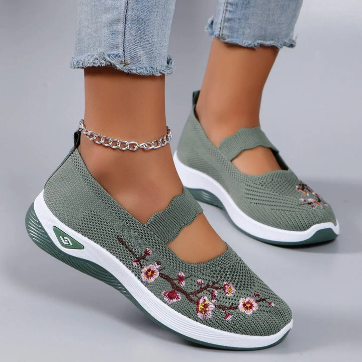 Fajon - Bequeme Floral Bestickte Sneakers