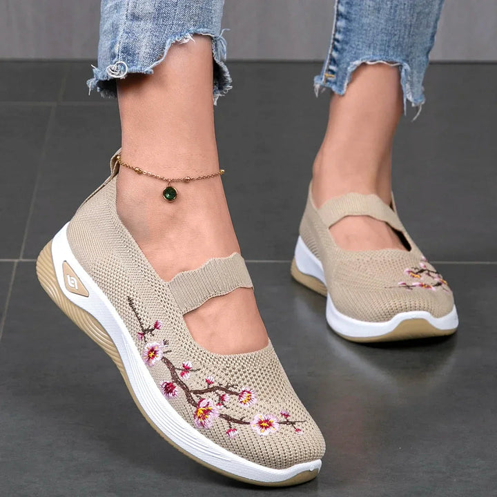 Fajon - Bequeme Floral Bestickte Sneakers