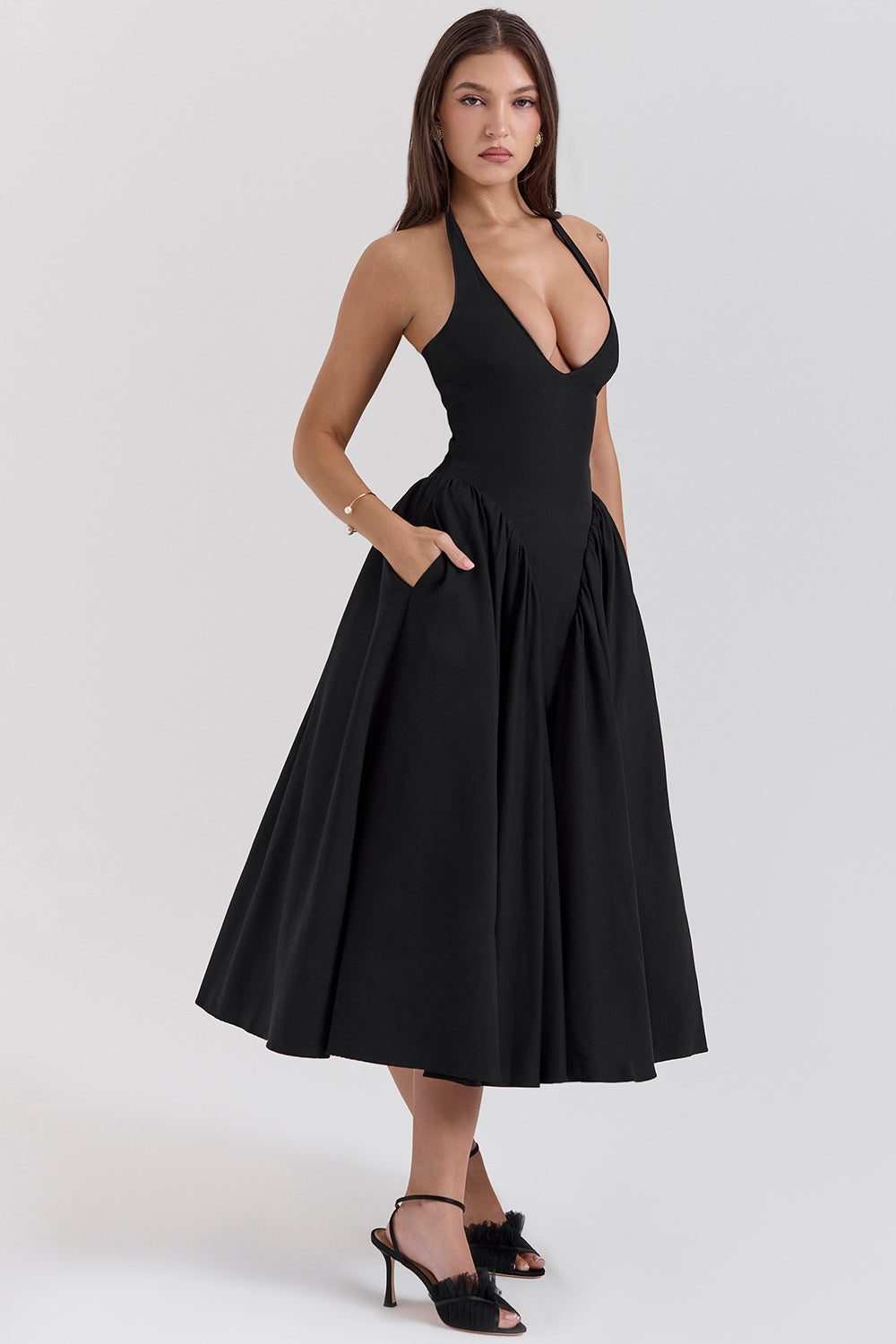 Shannah | Elegantes Midi-Kleid aus Ton