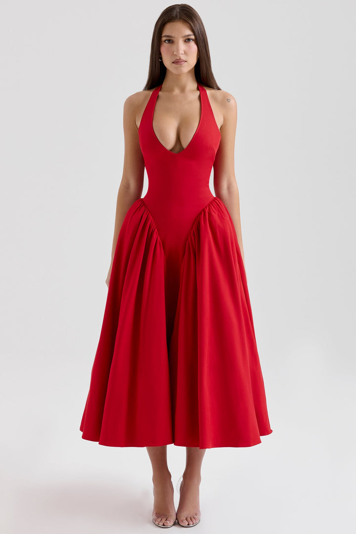Shannah | Elegantes Midi-Kleid aus Ton