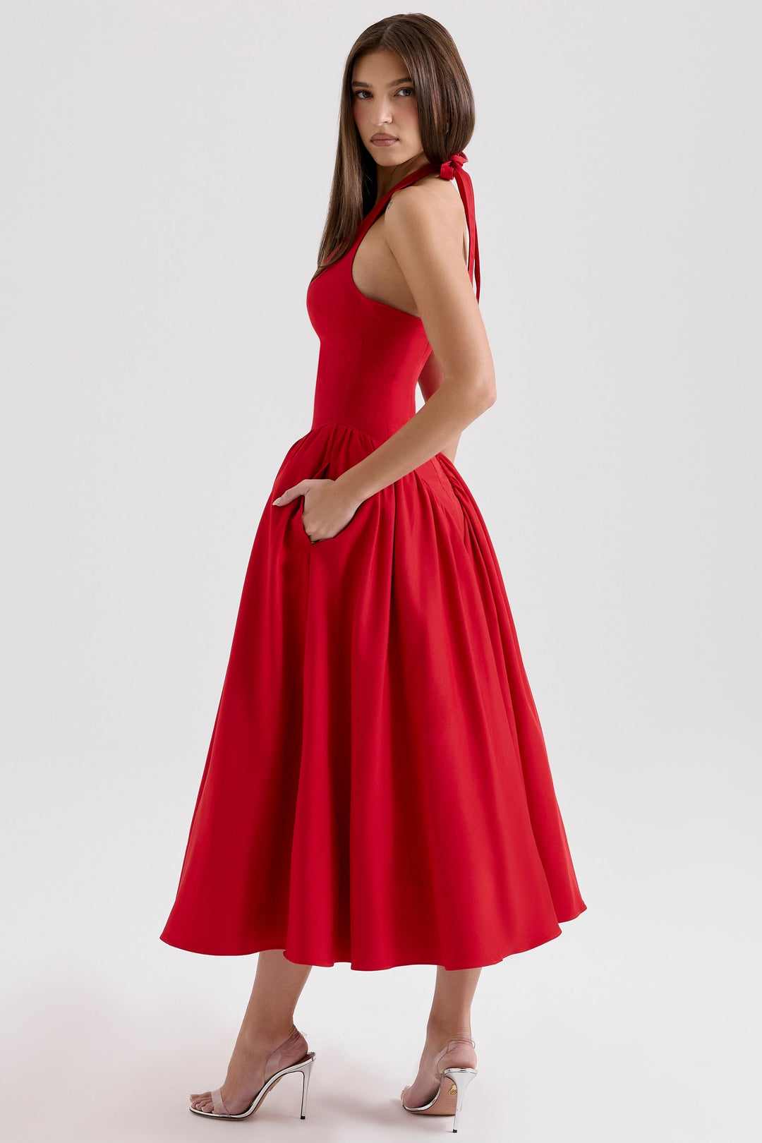 Shannah | Elegantes Midi-Kleid aus Ton