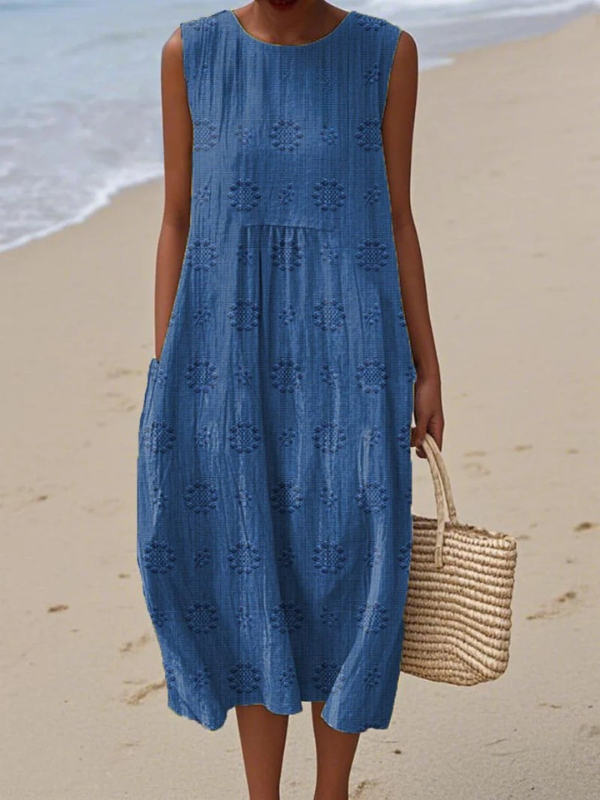 Rose™ Besticktes Midi-Kleid