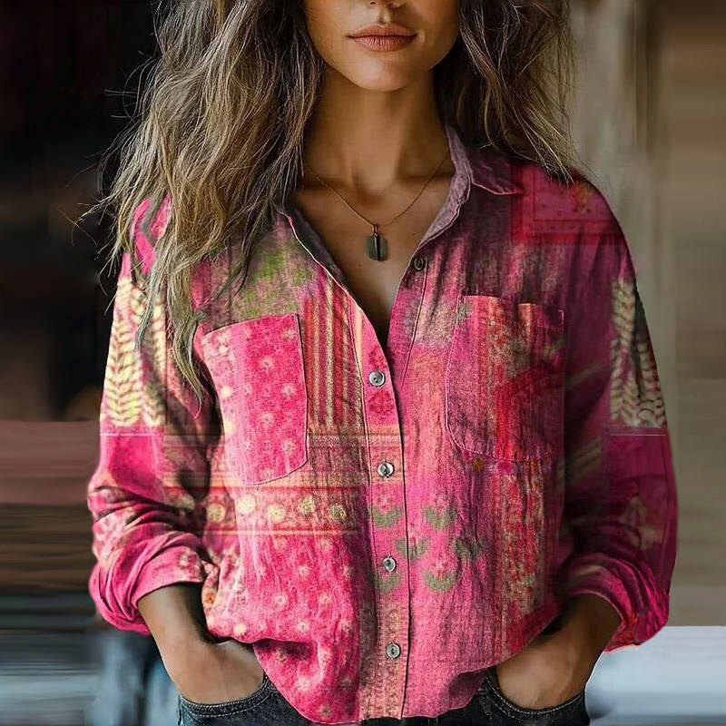 Monica | Vintage Gedruckte Frühlingsbluse