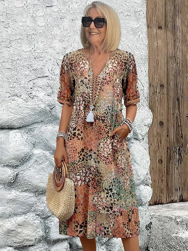 Andrea | Lebhaftes Midi-Kleid