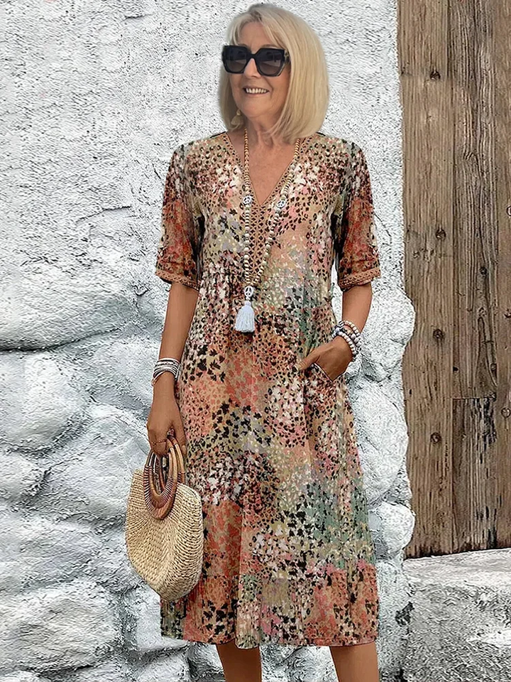 Andrea | Lebhaftes Midi-Kleid