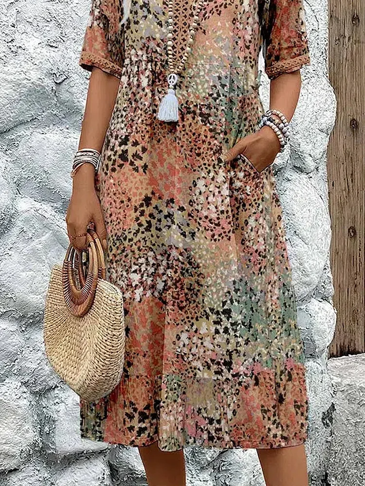 Andrea | Lebhaftes Midi-Kleid