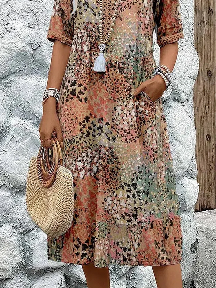 Andrea | Lebhaftes Midi-Kleid