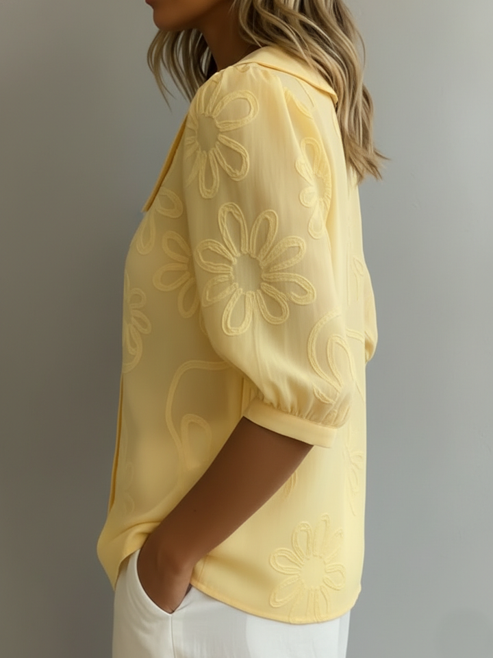 Aurélie™ — Leichte Bluse mit floralem Design und natürlicher Eleganz