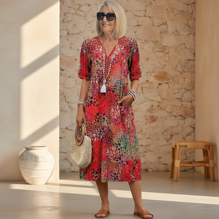 Andrea | Lebhaftes Midi-Kleid