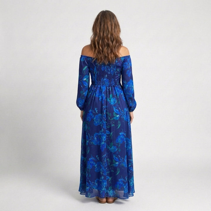 Aspen | Off-Shoulder Floral Maxi-Kleid