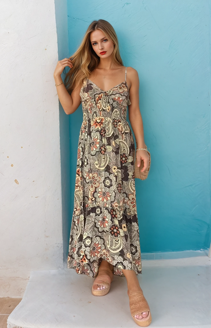 Gänseblümchen | Geblümtes Kleid mit Spaghettiträgern 