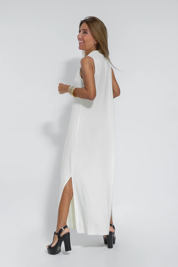 Carmela | Elegantes langes Kleid mit Strickjacke