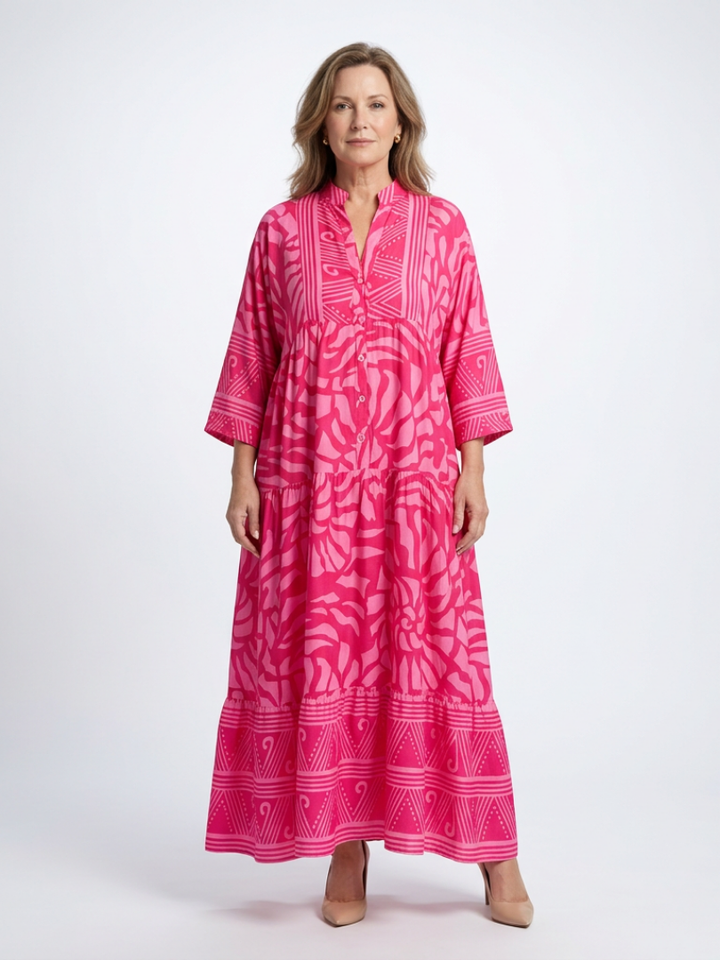 Marielle | Midi-Kleid mit Knopfleiste