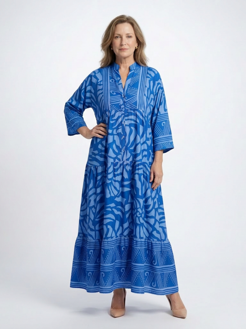 Marielle | Midi-Kleid mit Knopfleiste