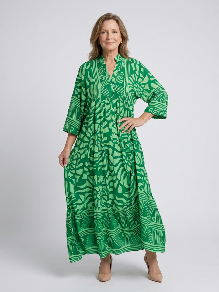 Marielle | Midi-Kleid mit Knopfleiste